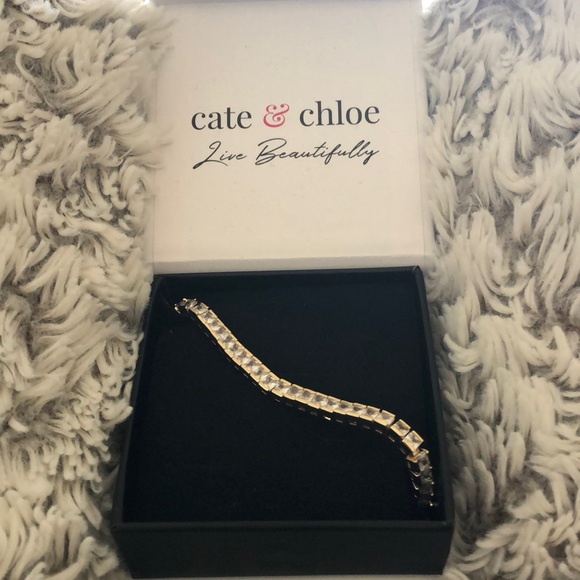 Cate & Chloe Olivia 18k Gold Plated CZ Tennis Bracelet - Picture 1 of 4